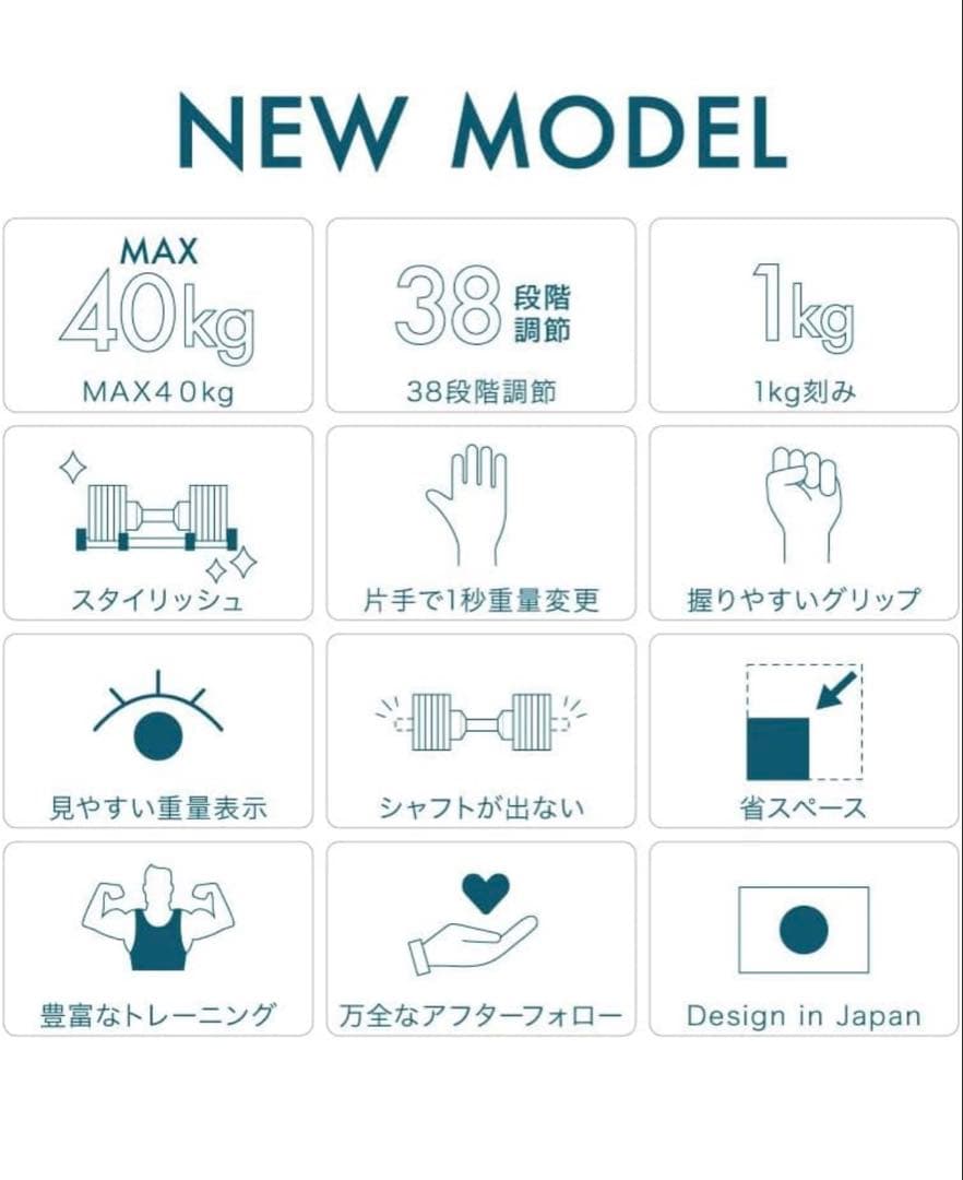 [セット1]ライシン可変式ダンベル 40キロ 1本