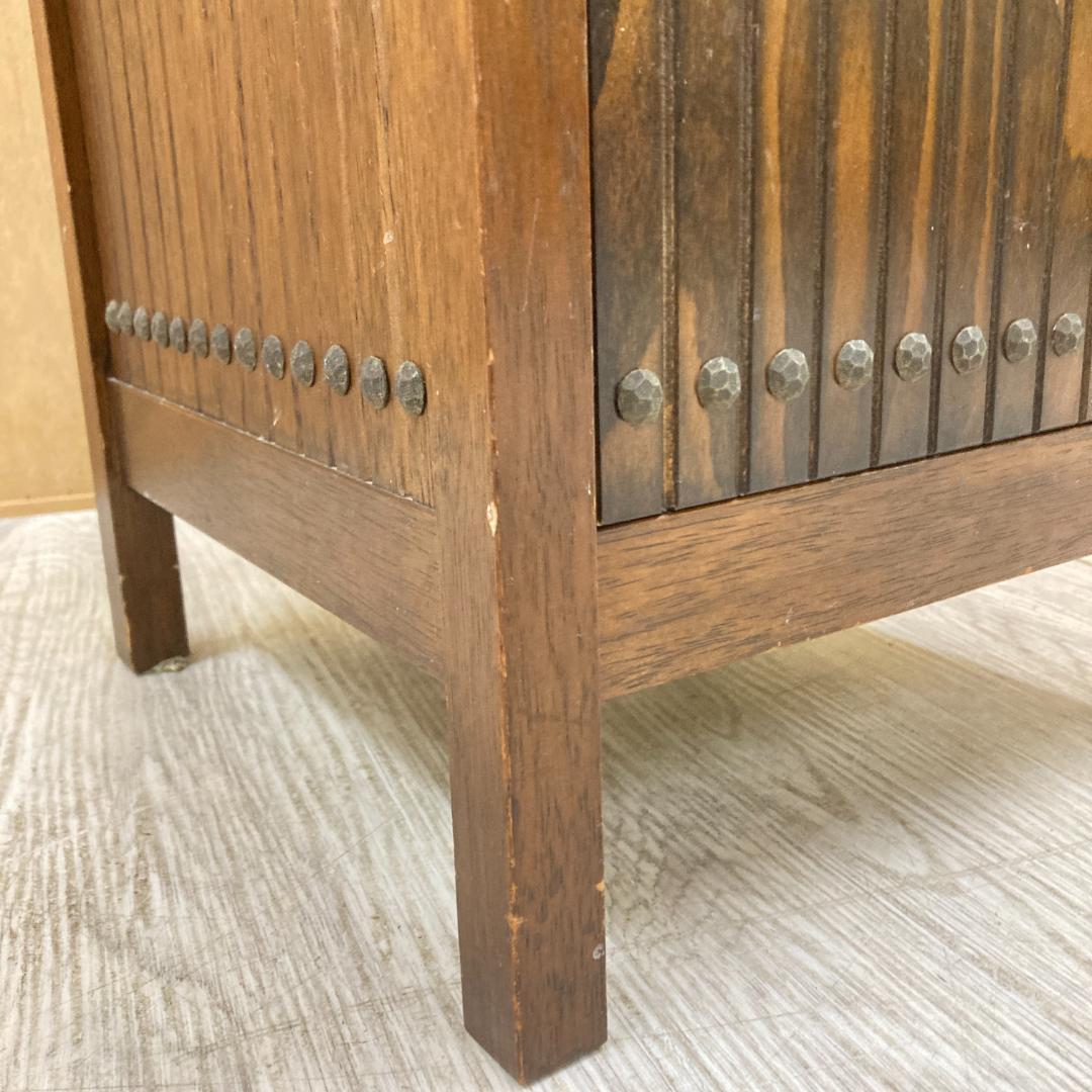 オールドカリモク　昭和レトロ　花台　キャビネット　電話台