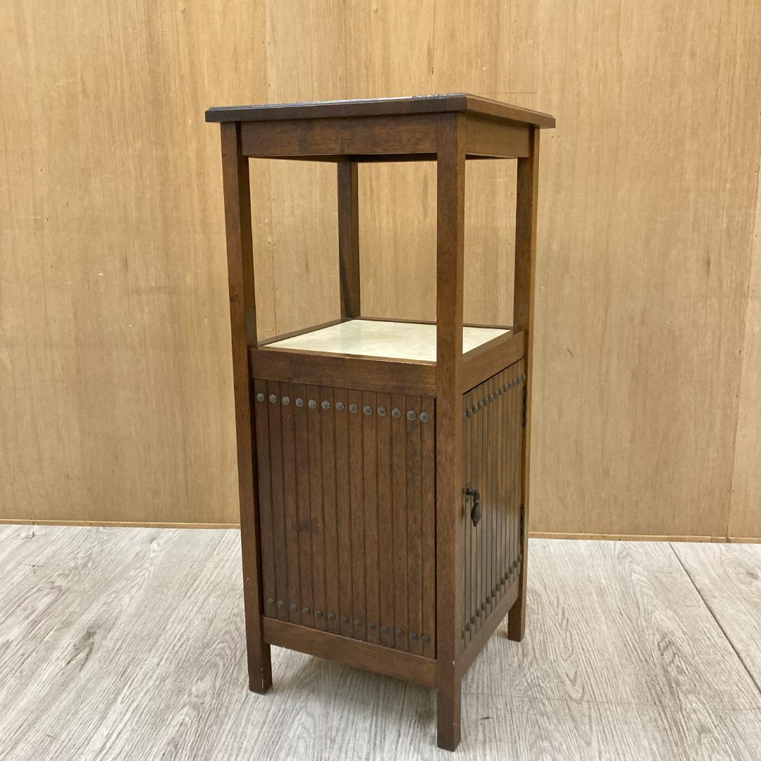 オールドカリモク　昭和レトロ　花台　キャビネット　電話台