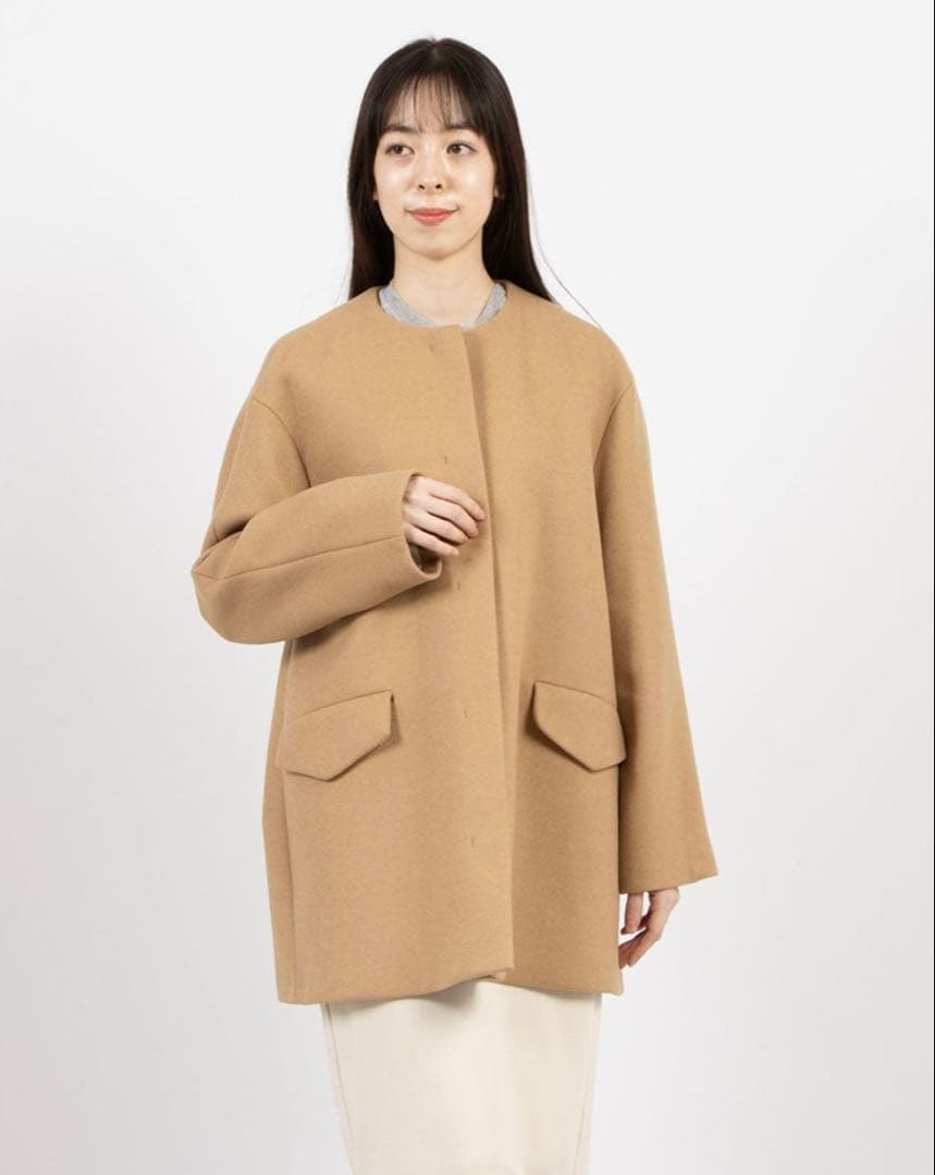2024年モデル☆セオリー ウールメルトン ケープ コート キャメル