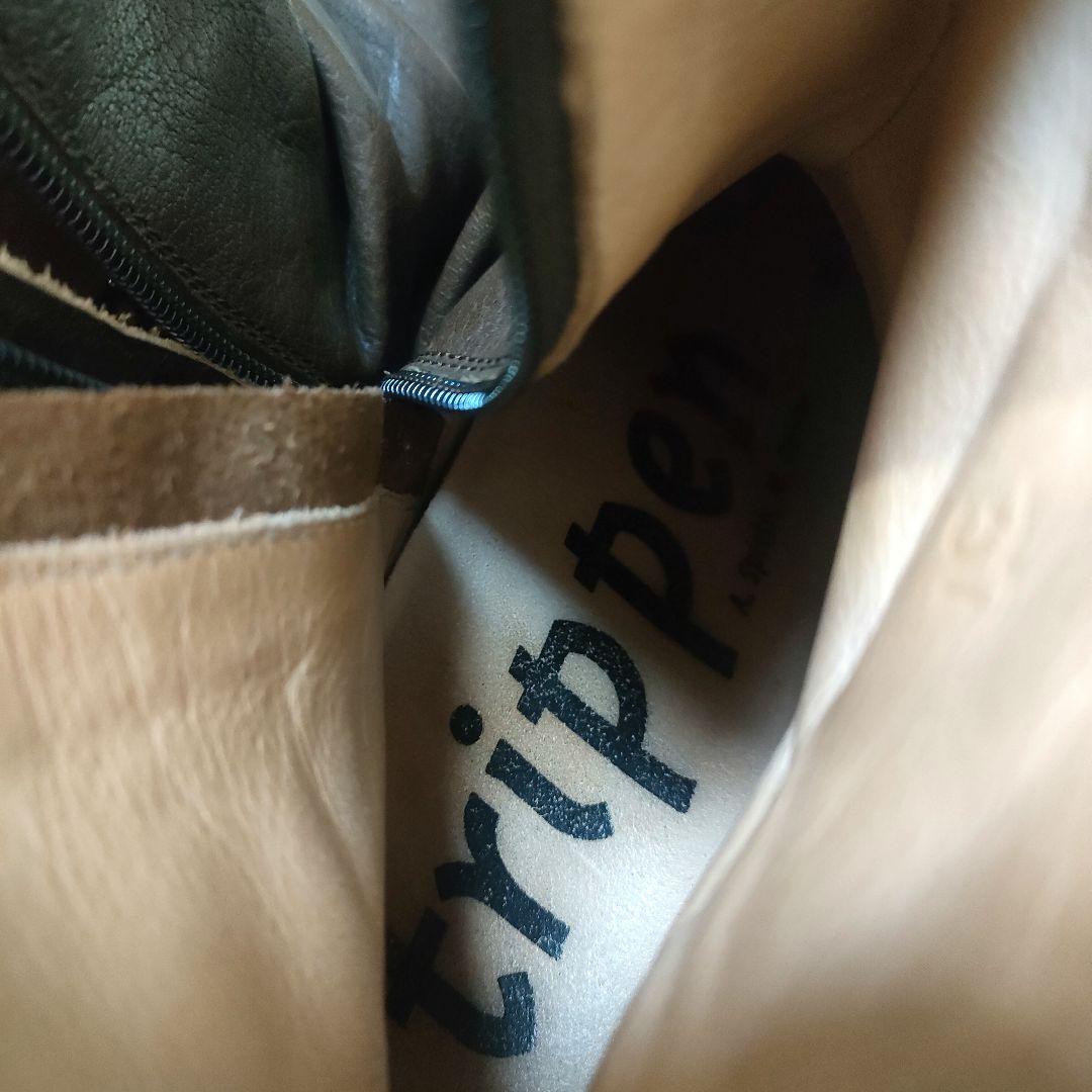 【状態良好】trippen トリッペン サイドジップ レザー ブーツ 37