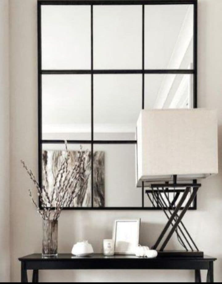 モダンデザイン 壁掛け鏡 ホワイト・ブラック　９枚ミラー