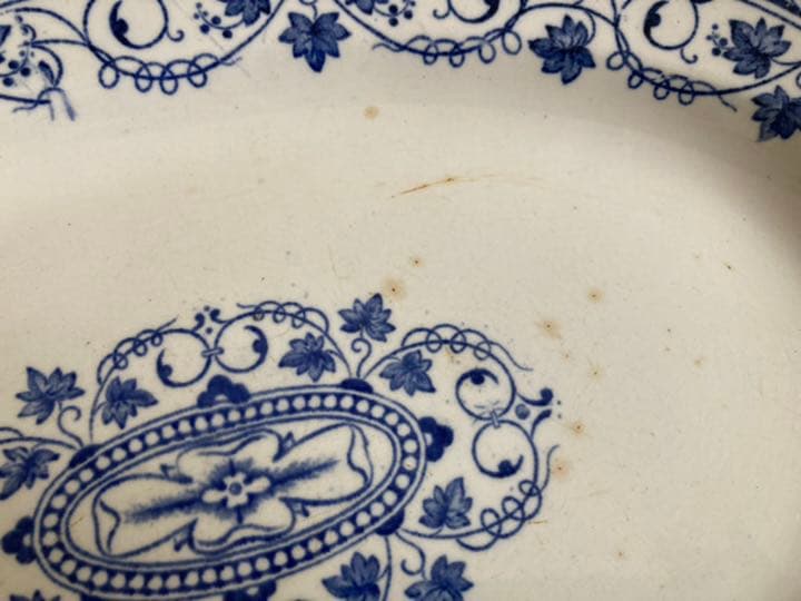 フランスアンティーク　LONGWY ロンウィ窯 大皿 オバール