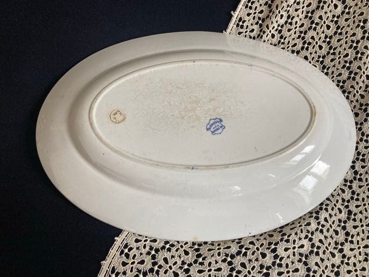 フランスアンティーク　LONGWY ロンウィ窯 大皿 オバール