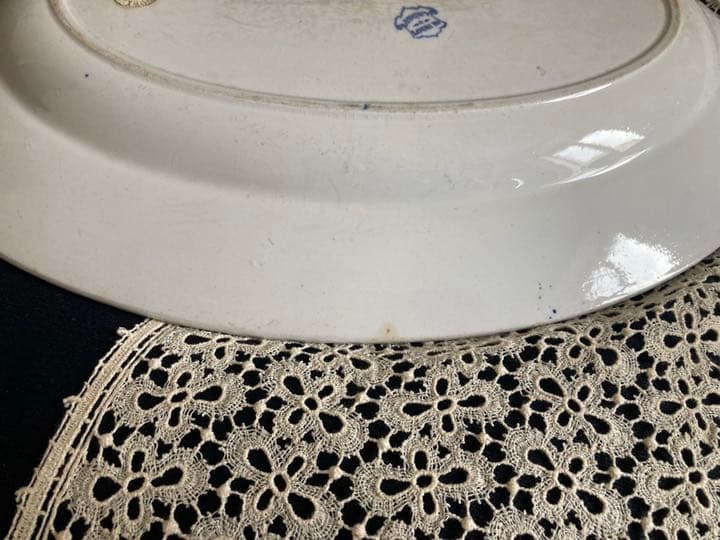 フランスアンティーク　LONGWY ロンウィ窯 大皿 オバール