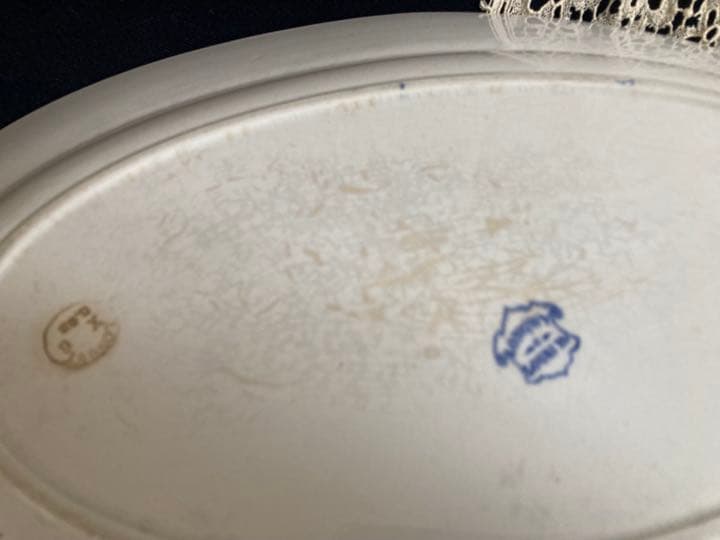 フランスアンティーク　LONGWY ロンウィ窯 大皿 オバール