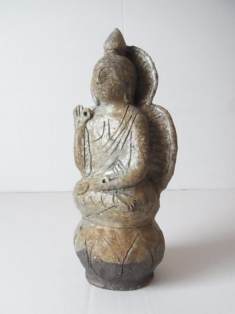 小嶋亜創『灰釉陶仏（中）』初期伊万里 李朝 古唐津 黒高麗 オンギ くらわんか