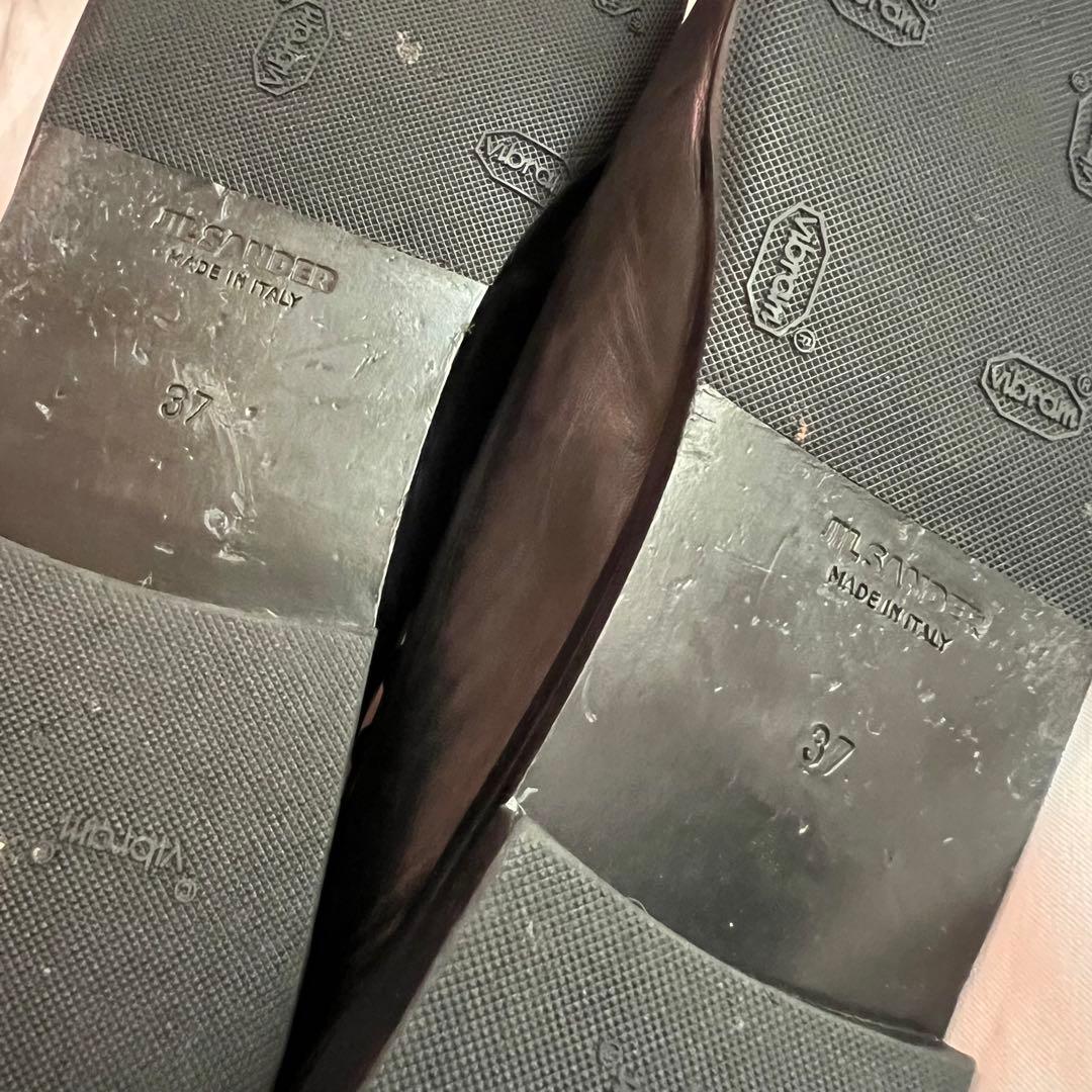 【超美品】 裏張り済 ジルサンダー バレリーナ 24 黒 JIL SANDER