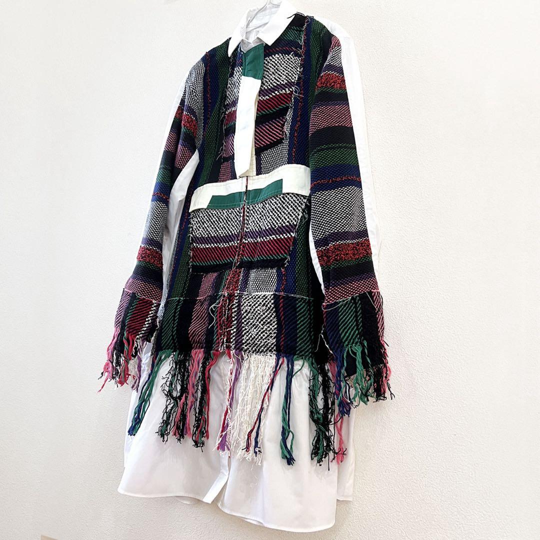 Sacai サカイ　マルチカラー　フリンジシャツ
