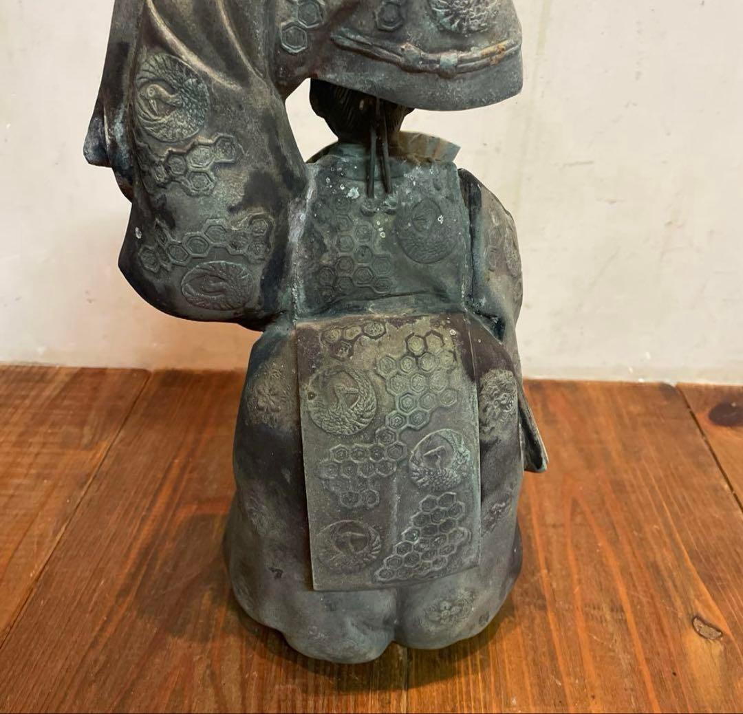 金属製　能楽　翁　置物　オブジェ　年代物　青銅　当時物