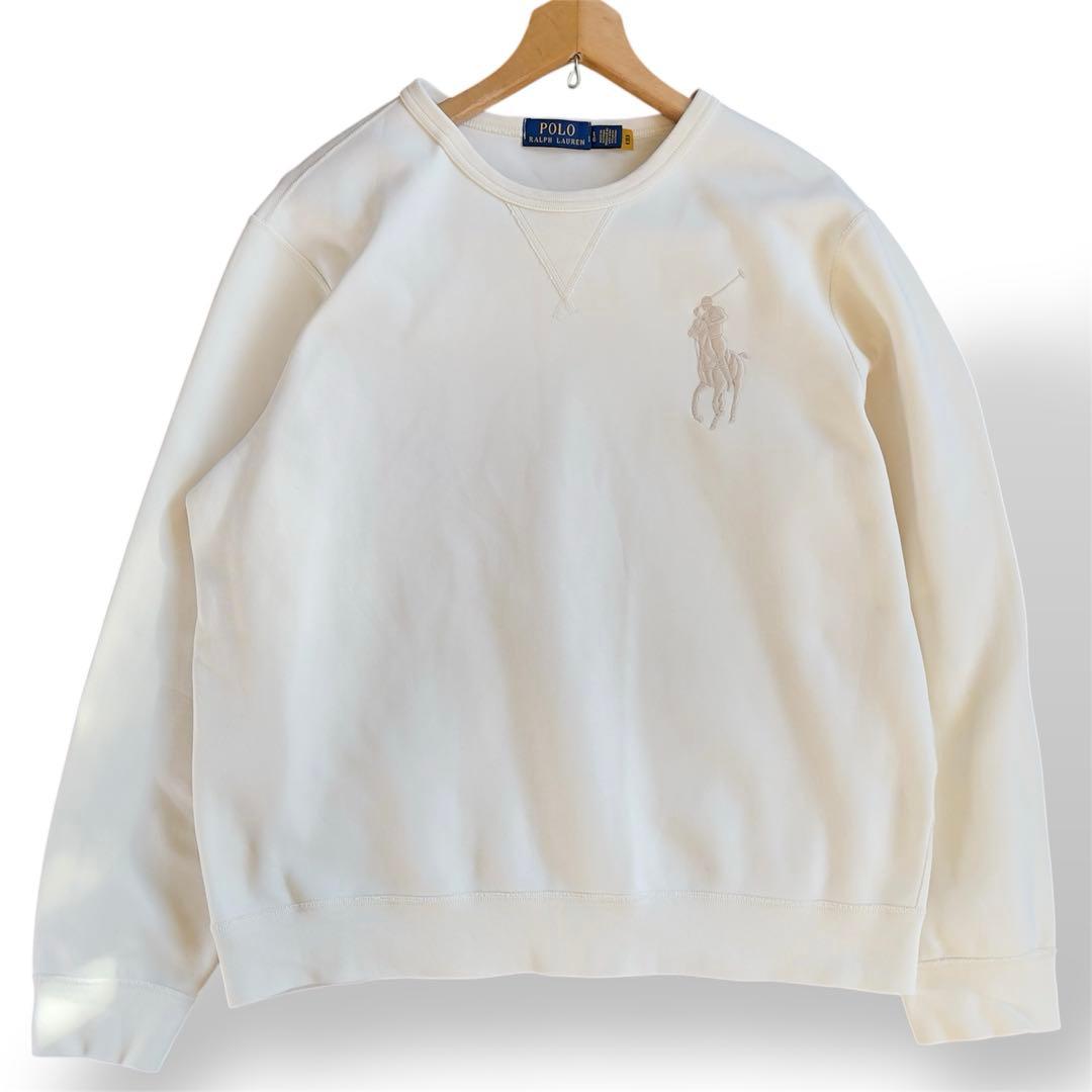 【美品/現行QRタグ】ポロラルフローレン ビッグポニー スウェット L ホワイト