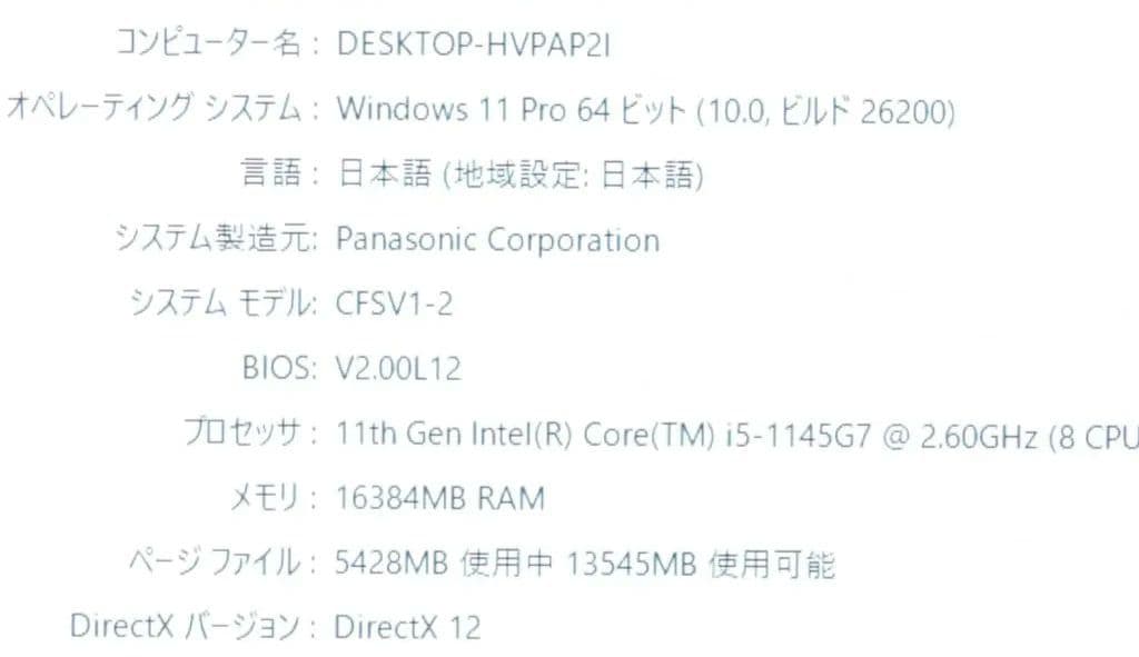 Windowsノート本体 Let's note SV1 CF-SV1 i5-1145G7