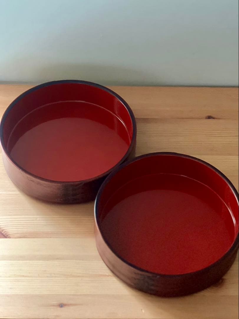 柴田慶信商店　秋田杉　曲げわっぱ　シバキ塗り　八寸　二段重　弁当箱　おひつ