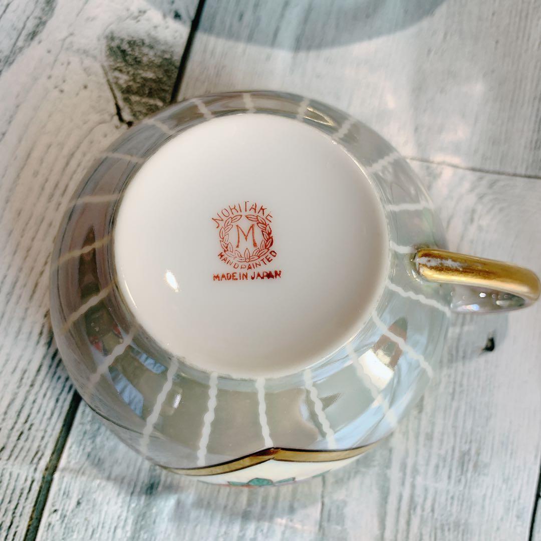 オールドノリタケ 花柄 金彩 ラスター ハンドペイントアンティーク 美品