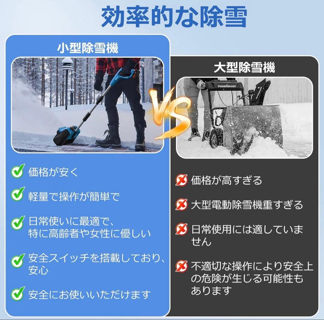 電動除雪機 除雪機 コードレス 電動 スコップ 家庭用 充電式 小型 除雪用品