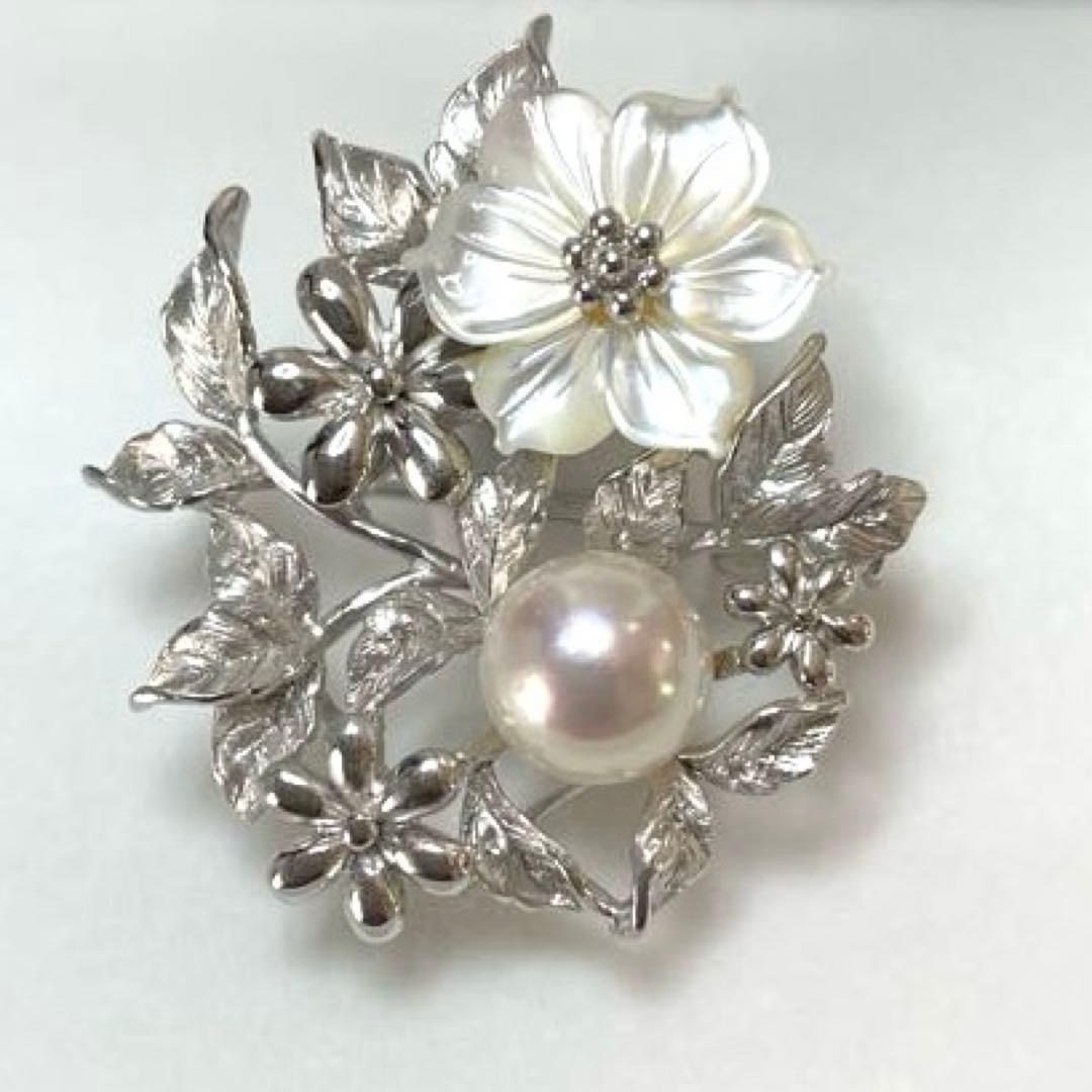 パールブローチ　あこや真珠　本真珠　入学式　卒業式　コサージュ　検索用-ミキモト