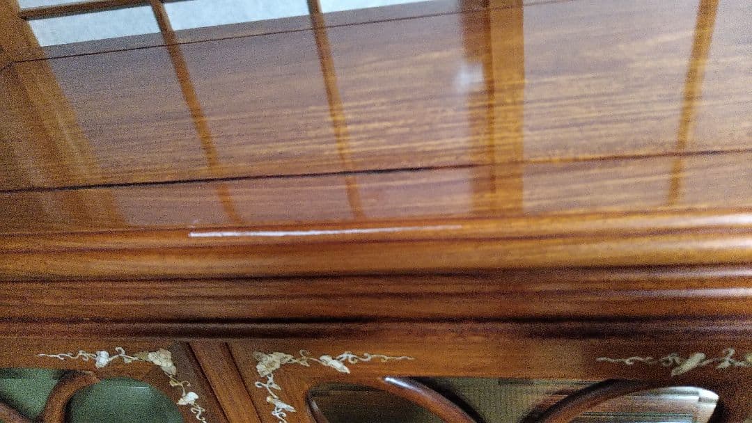 ※龍神※龍爪※最高級家具※幸運を招き入れ掴むクロウ&ボウル最高級木製ガラス3扉