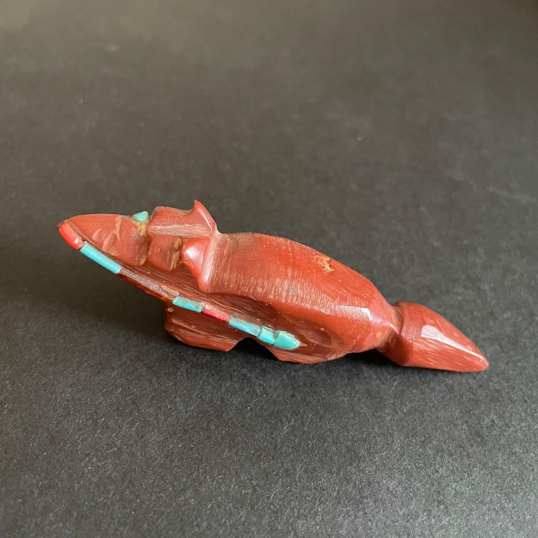 【難あり】ズニ族 コヨーテ アニマル フェティッシュ お守り 置物vintage