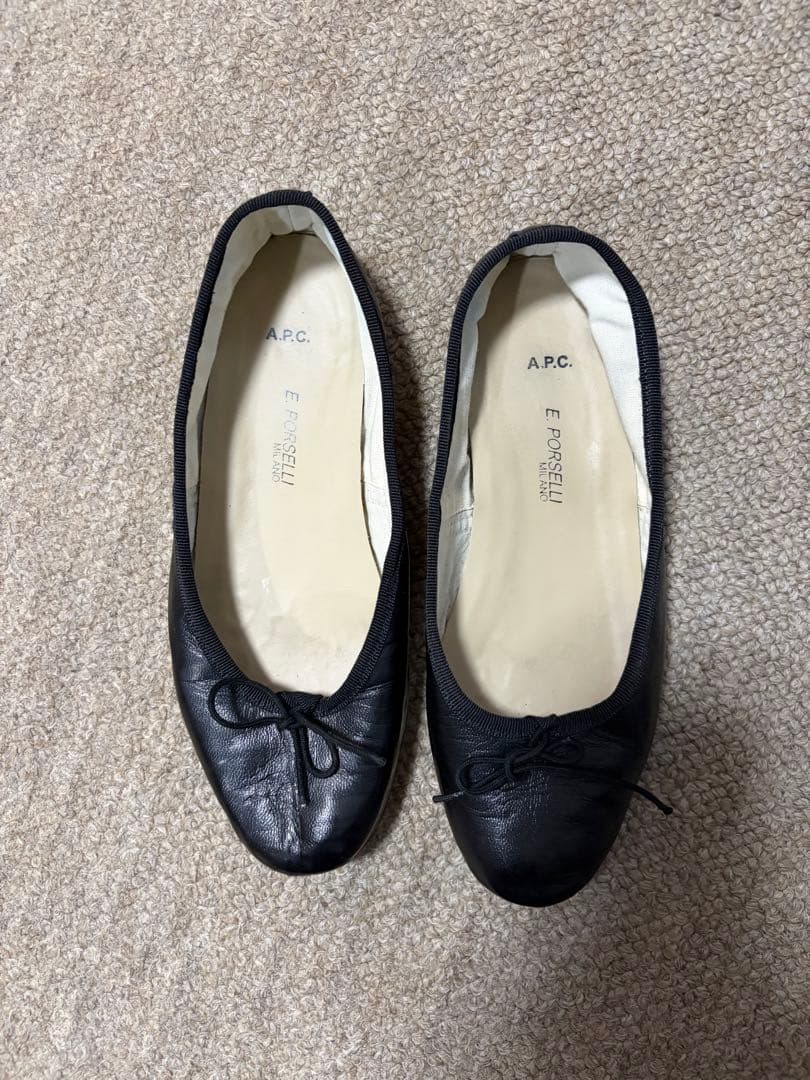 A.P.C Porselli バレエシューズ 黒37/23.5