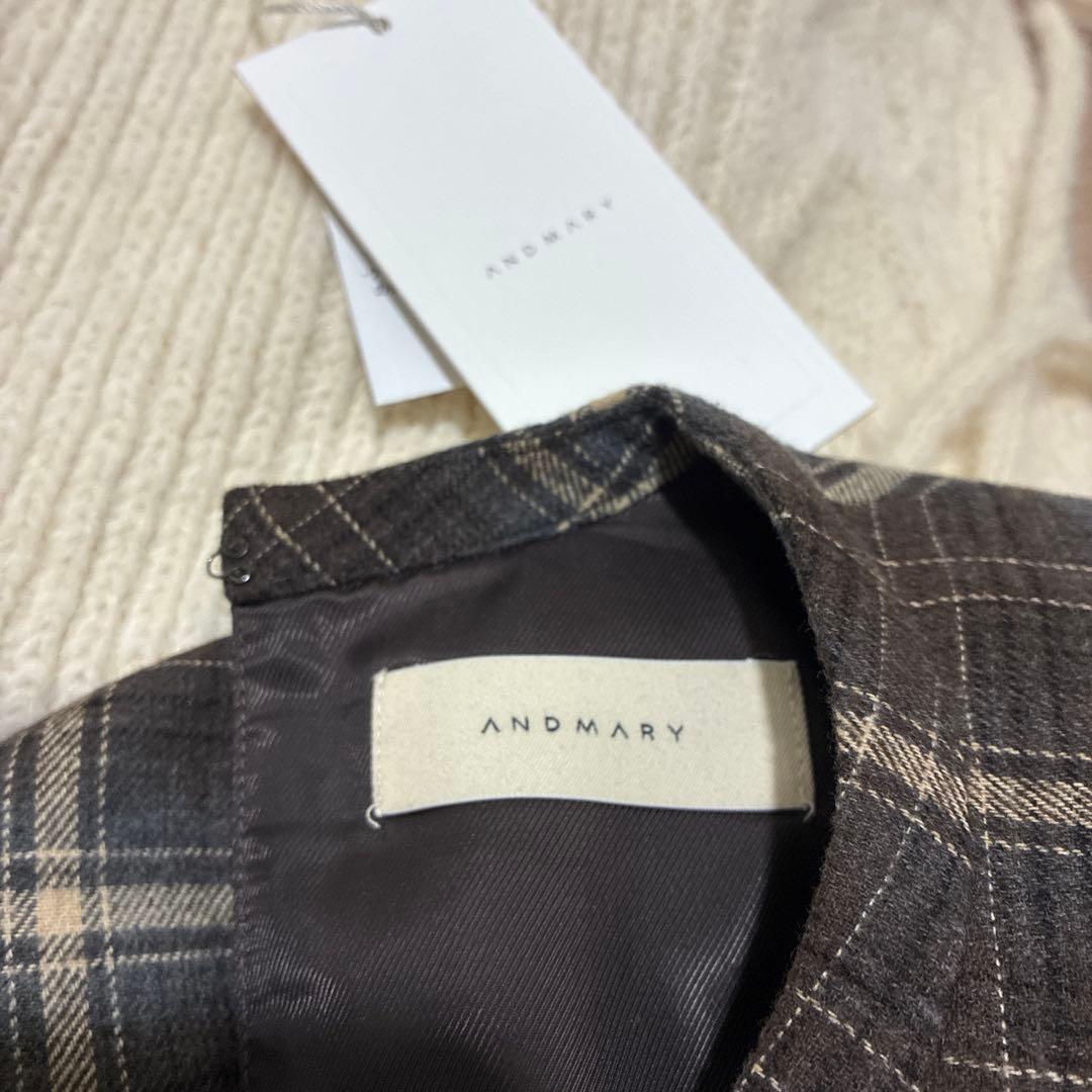 正規品 andmary Mimi check set mini dress