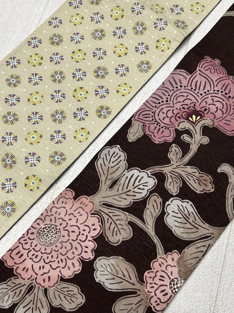 御専用となります。FVH-6 半幅帯【京wakka】更紗手帳　リバーシブル美品