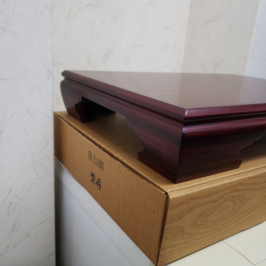 蔵出し特価　紫檀木製花瓶台 ダークブラウン 四角形48×33×8cm