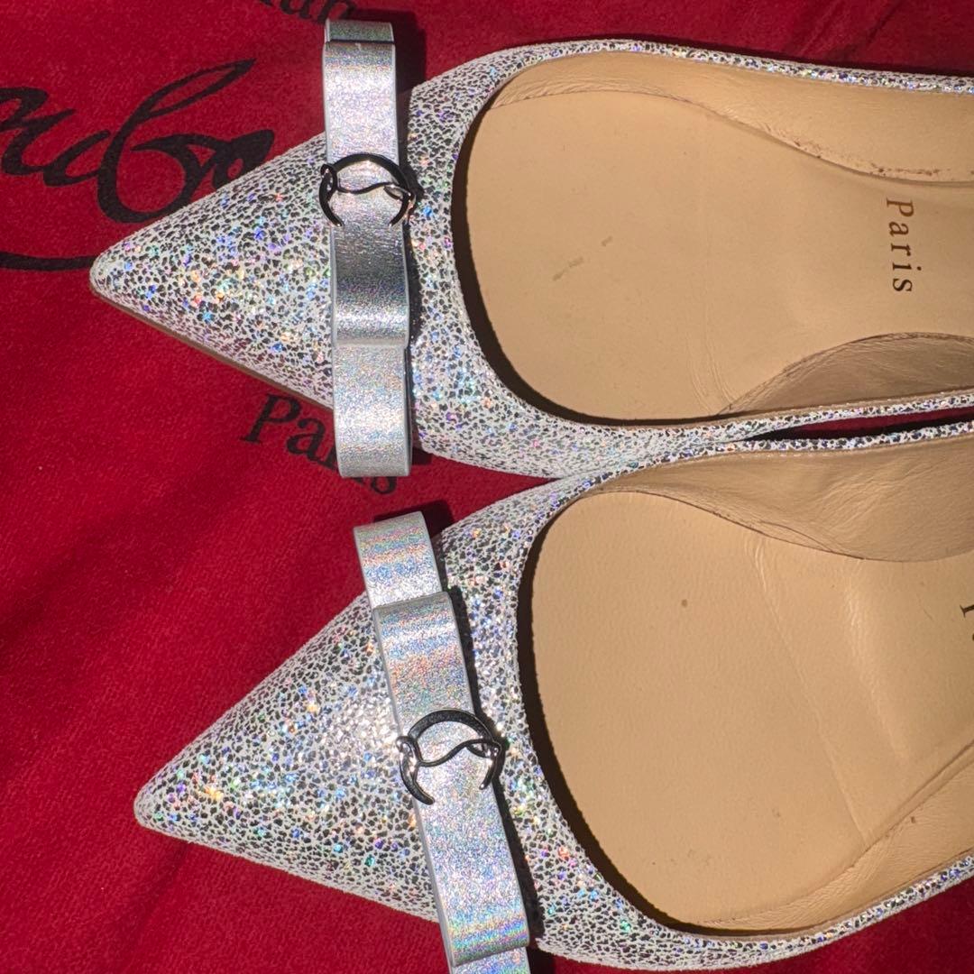 Christian Louboutin シルバー フラットシューズ