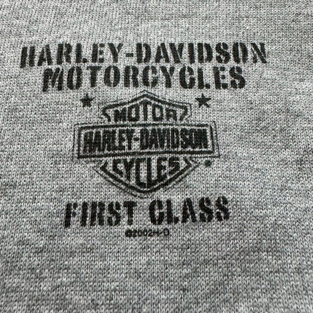 00sUSA製ハーレーダビッドソンアルミジップスウェットカーディガンヘザーグレー