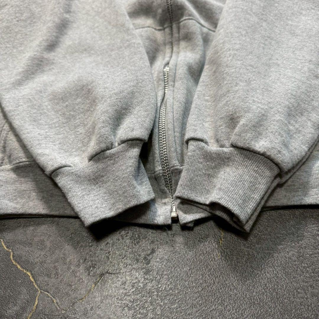 00sUSA製ハーレーダビッドソンアルミジップスウェットカーディガンヘザーグレー