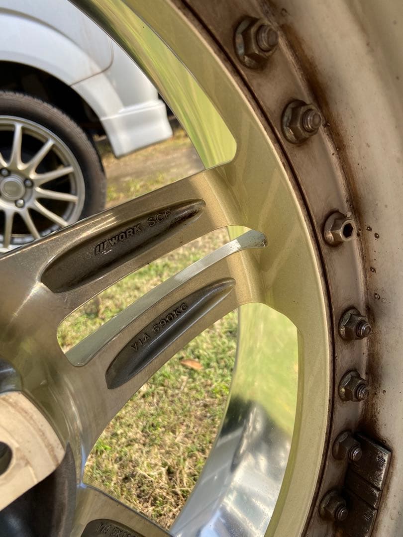 ゴールド 5スポーク ホイールセット 19インチ　ワーク