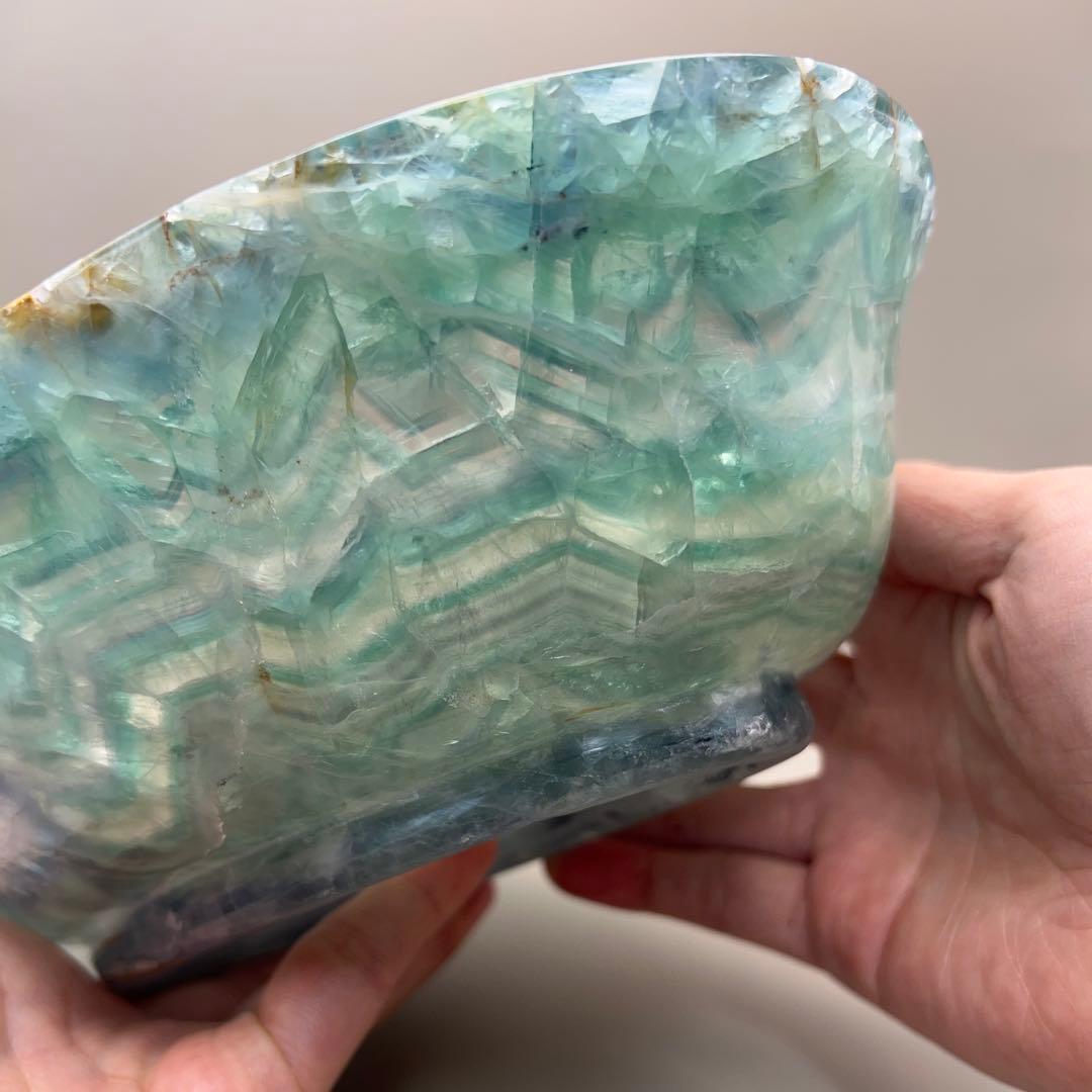 （fluorite6）レア フローライト 大きなフルーツ皿お椀お皿ボウル