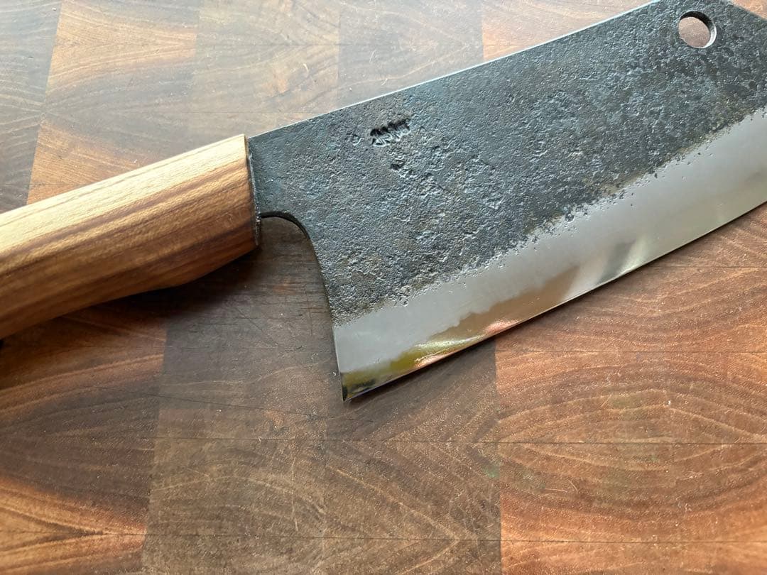 土佐打刃物 黒鳥鍛造工場 220mm 切付　クリーバー　包丁　青紙　アウトドア