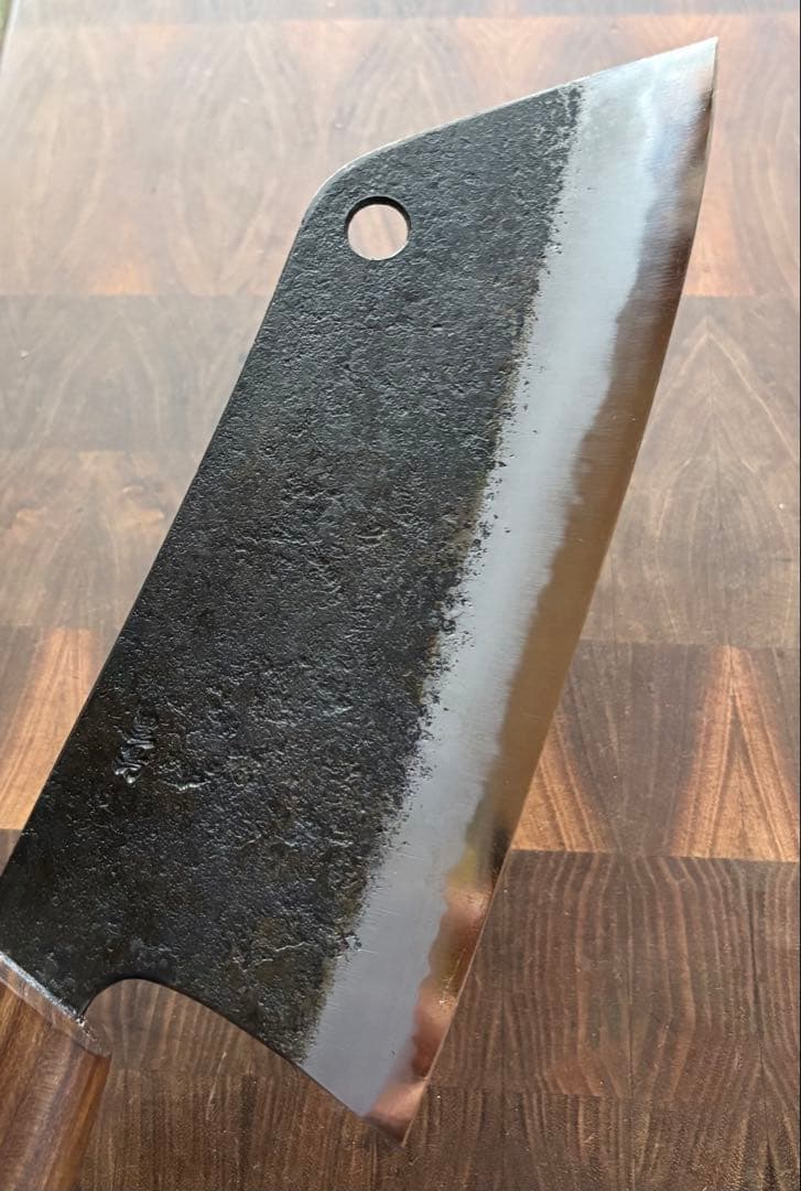 土佐打刃物 黒鳥鍛造工場 220mm 切付　クリーバー　包丁　青紙　アウトドア