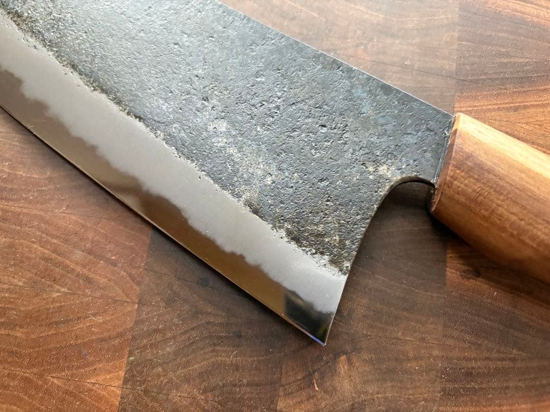 土佐打刃物 黒鳥鍛造工場 220mm 切付　クリーバー　包丁　青紙　アウトドア