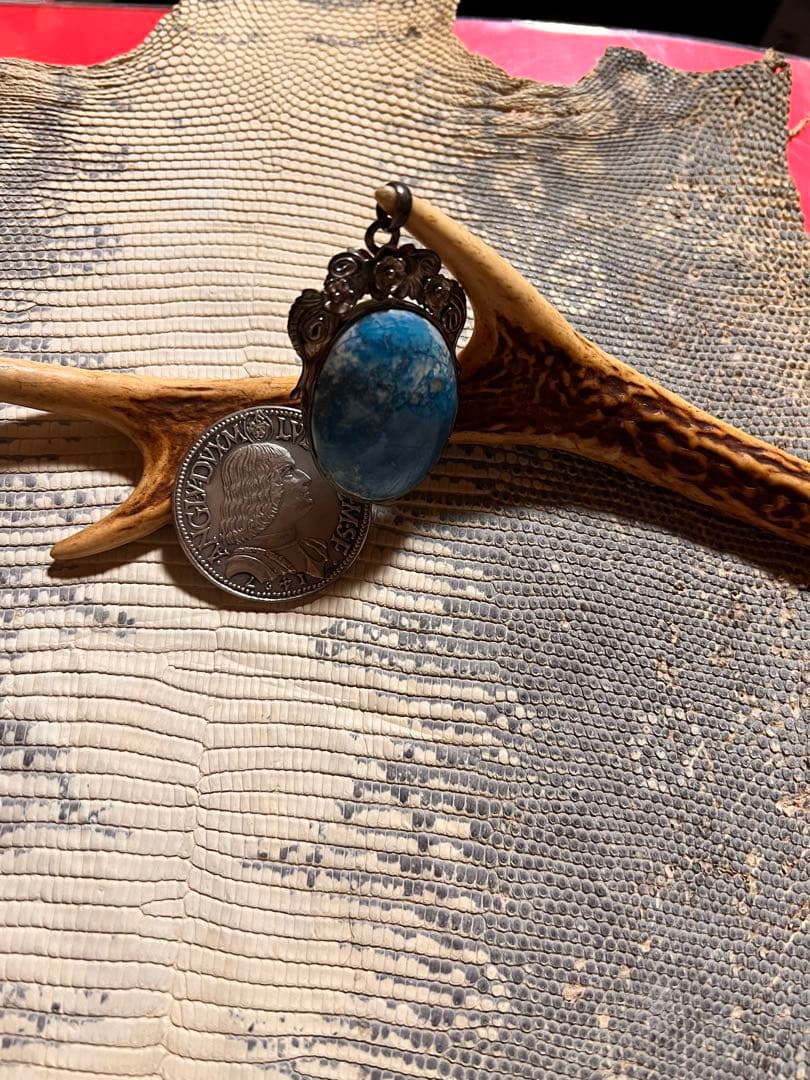 オバール型 ターコイズ ペンダントトップsilver925 花宝飾デザイン