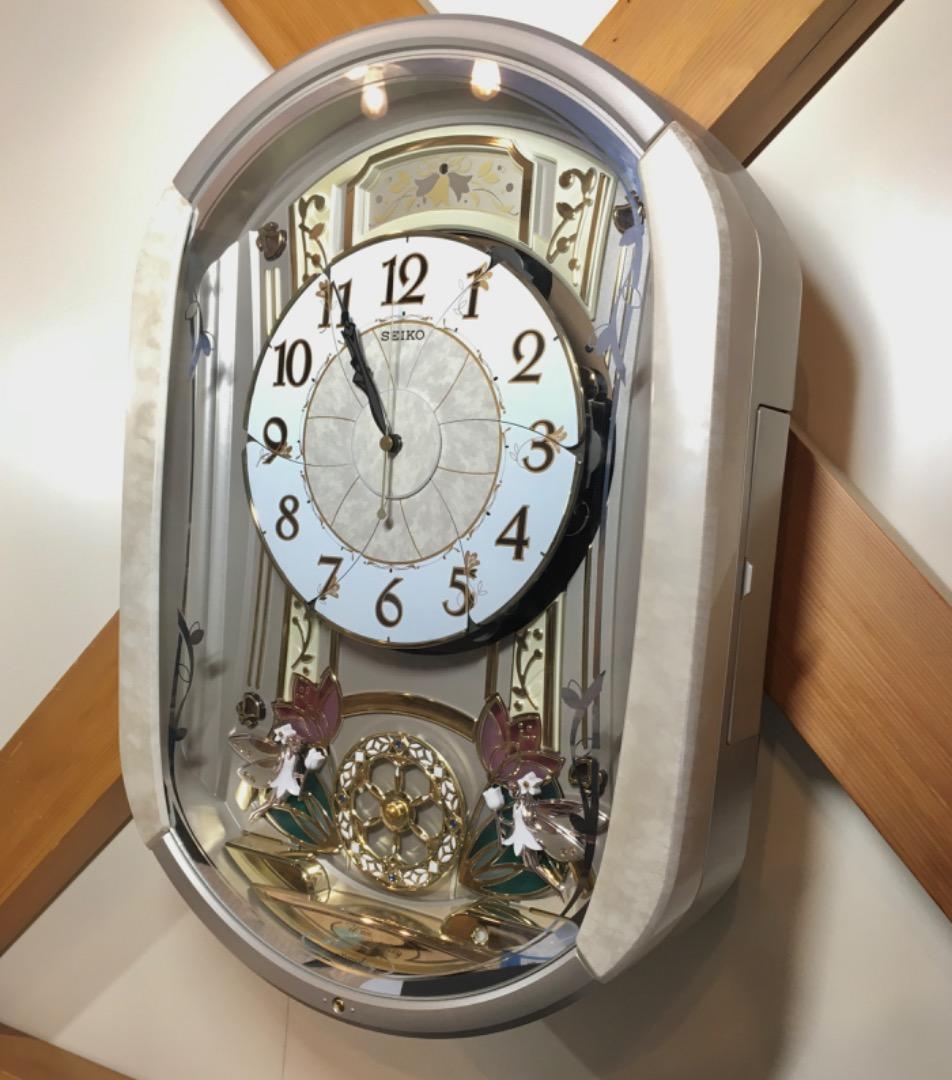 ○[超美品] セイコー ウェーブシンフォニー 電波からくり掛け時計 RE567G