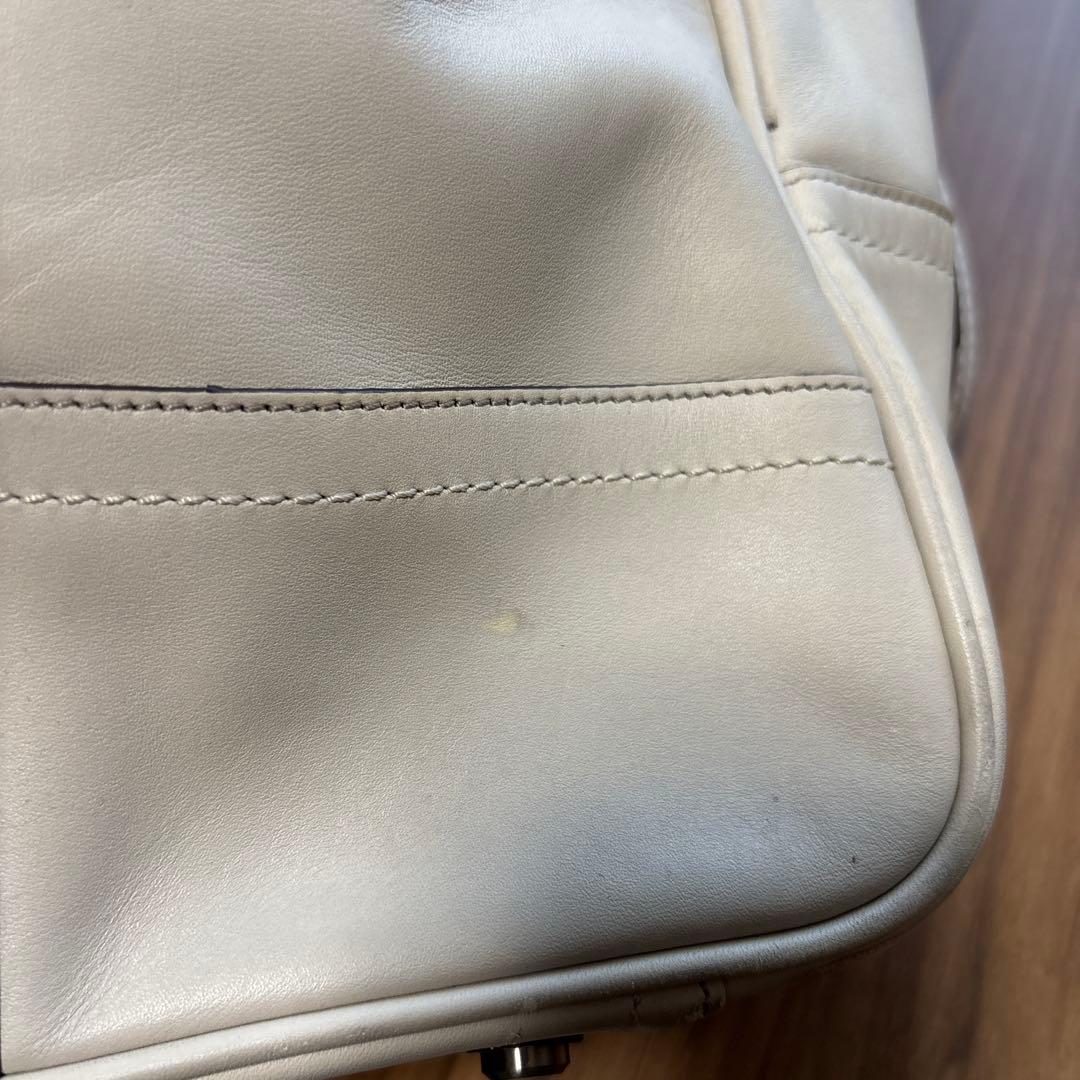 COACH 本革　白　ボストンバック