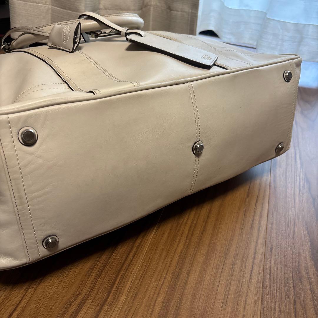 COACH 本革　白　ボストンバック
