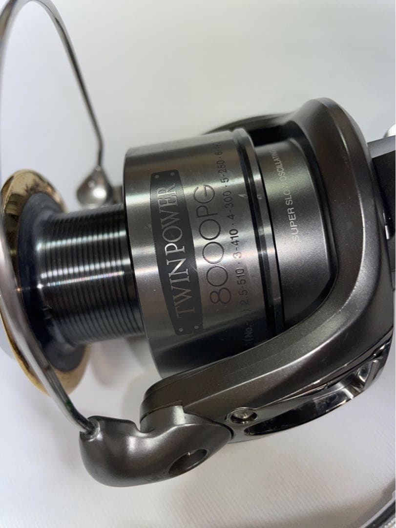 SHIMANO ツインパワー 8000PG リールポーチ付き 動作良好 引退出品