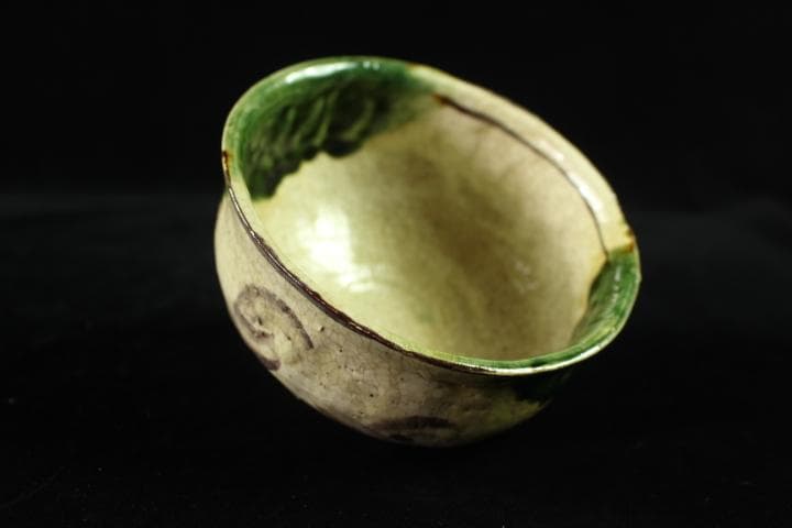 茶道具　「於里辺」　北大路魯山人　織部　茶碗　共箱　煎茶道具