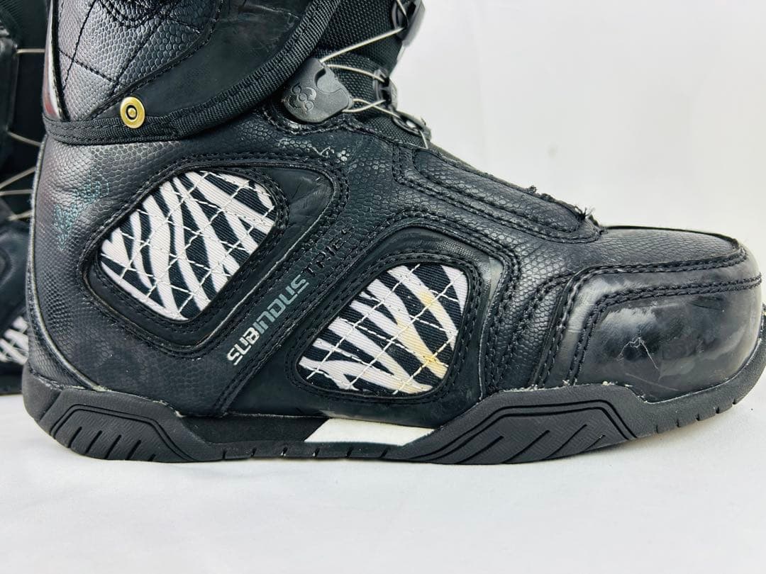 SLIB ダブルBOA スノーボードブーツ ゼブラ柄 26.5cm　スノボ