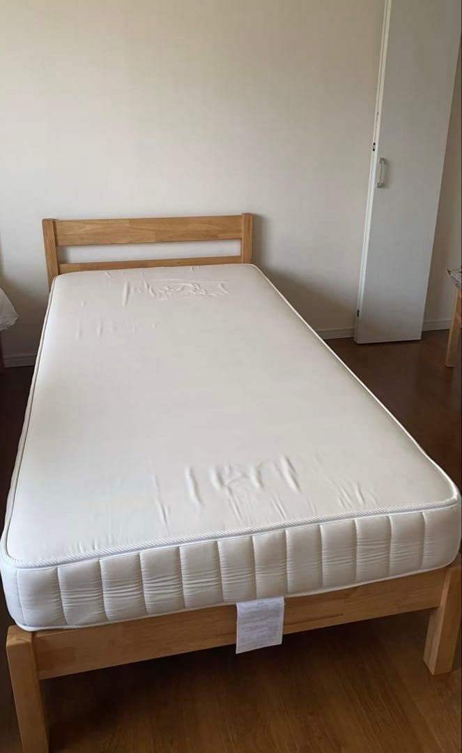 【AYAセール中】無印良品　木製シングルベッド 高密度マットレス2点セット