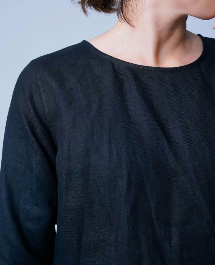 wafu. プレミアムリネントップス　 丸首 トップス LL