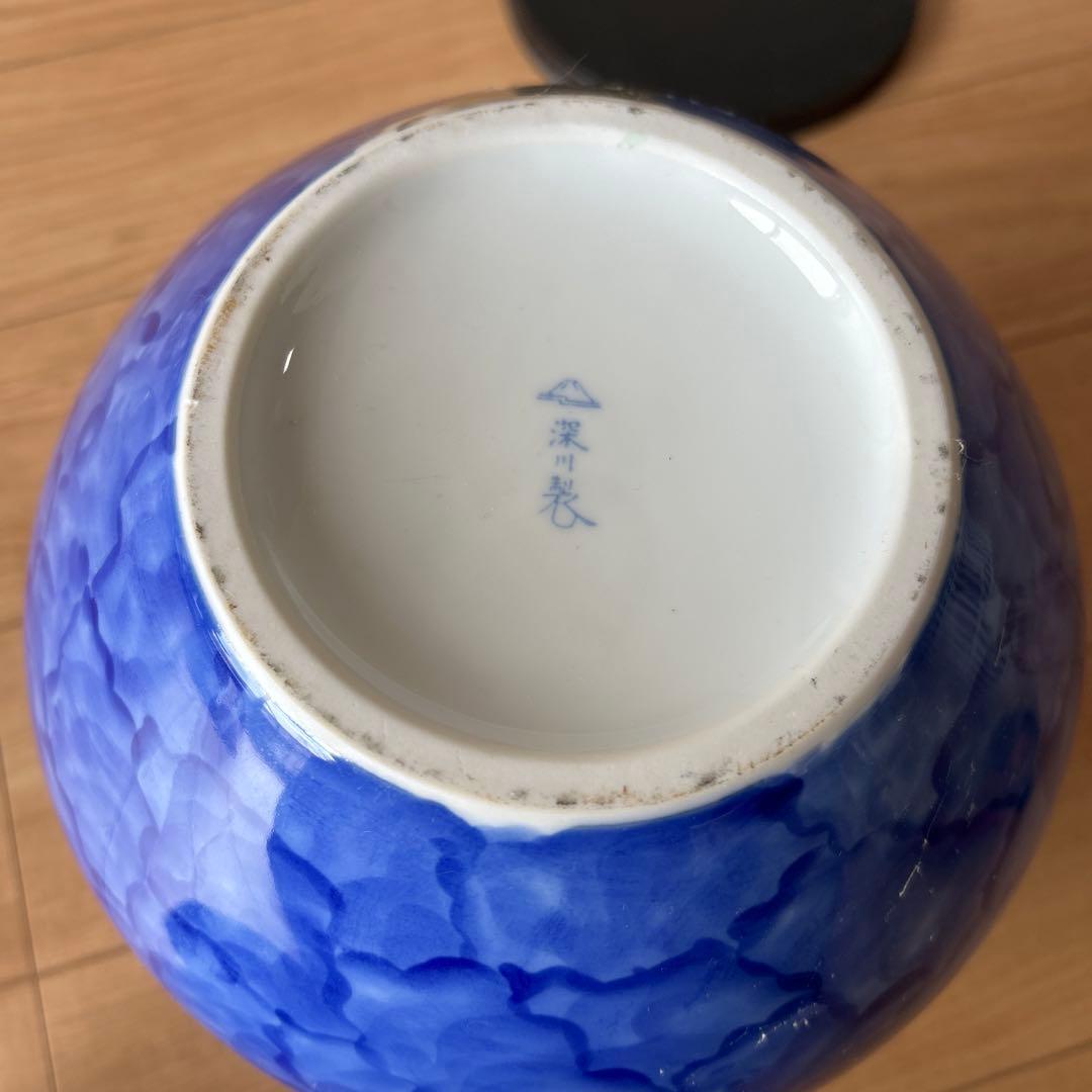 花びん　深川製磁　桜　美品　台付き