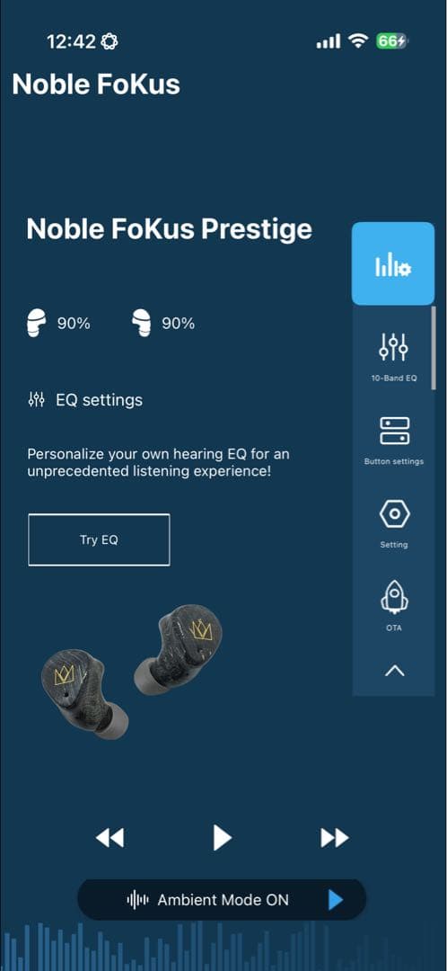 Noble Audio Fokus Prestige ワイヤレスイヤホン