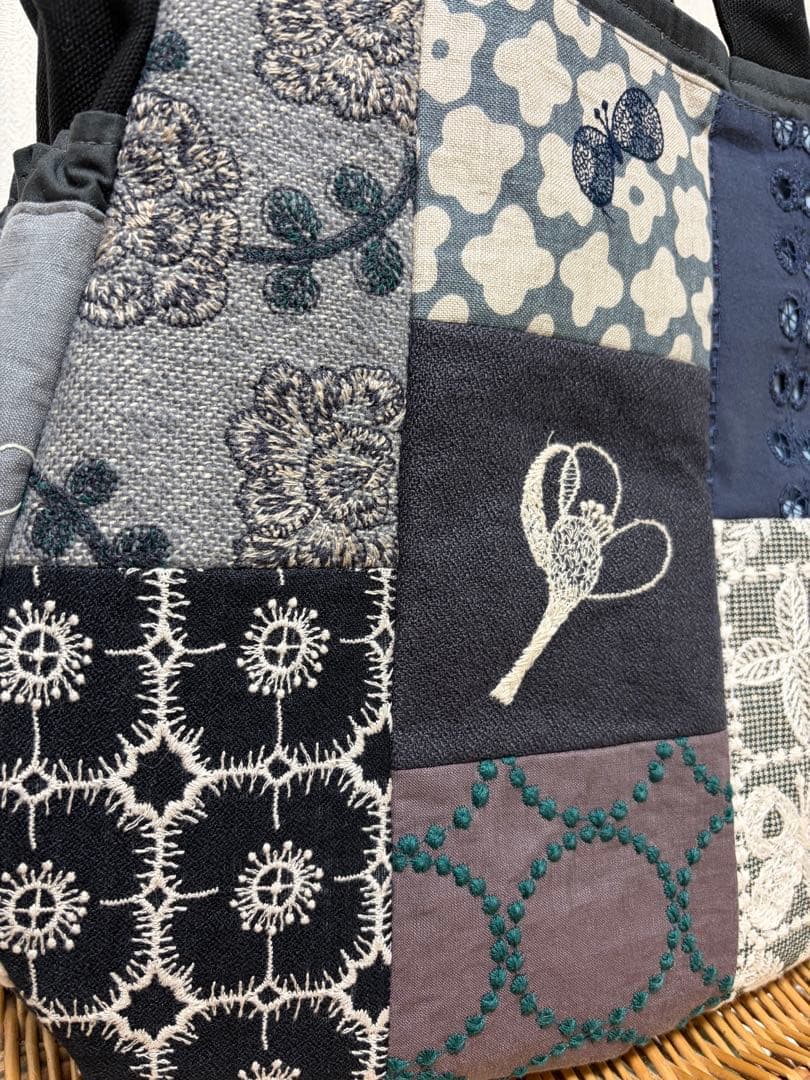 ミナペルホネン＊パッチギャザポケバッグ✂️ハンドメイド