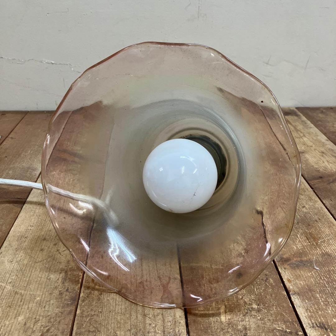 D-2 昭和レトロ フリル型 ガラスシェード ペンダントライト シーリングライト