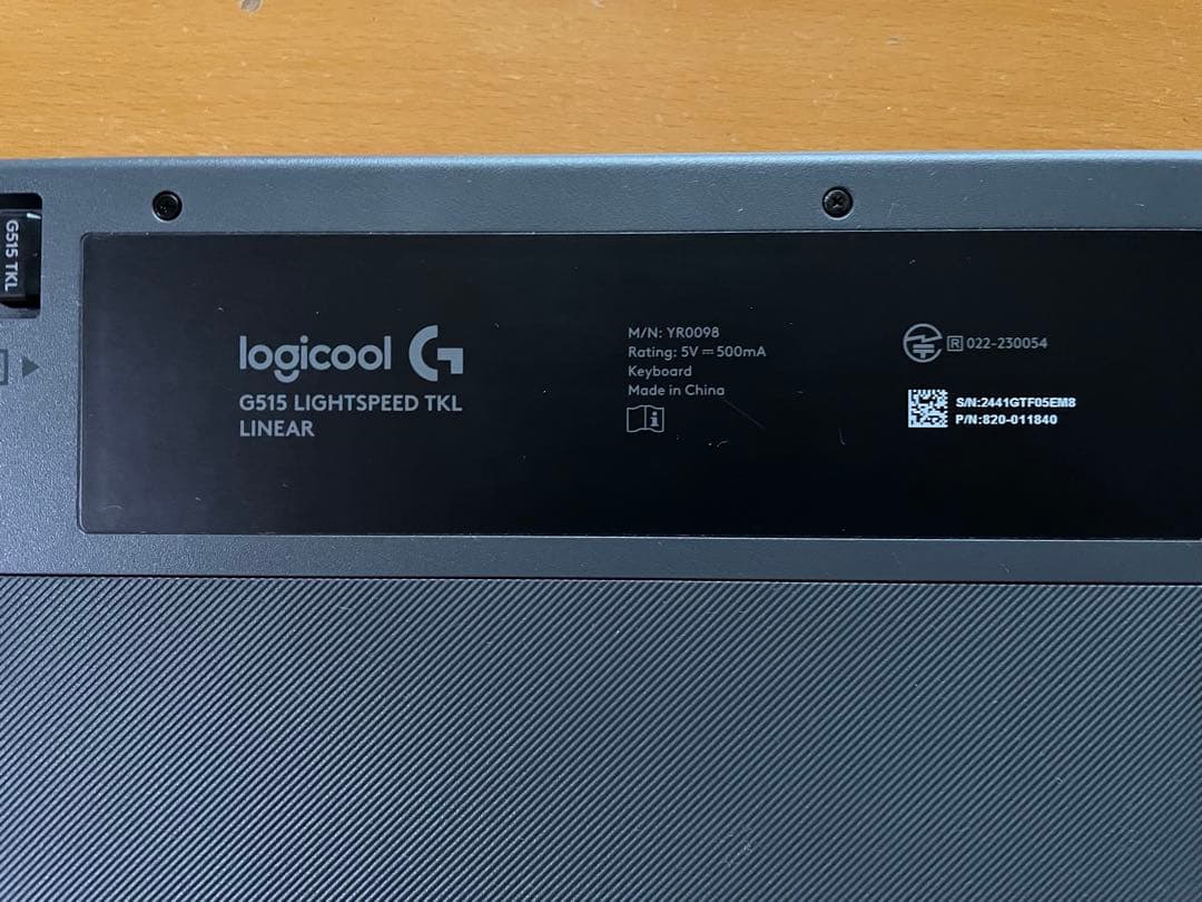 【美品】logicool【赤軸】G515 LIGHTSPEED TKL