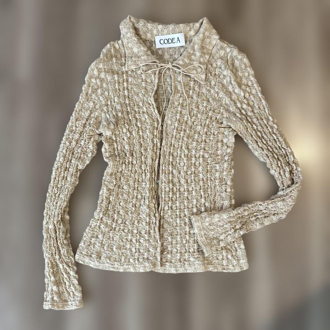 CODE A コードエーshrink lace blouse