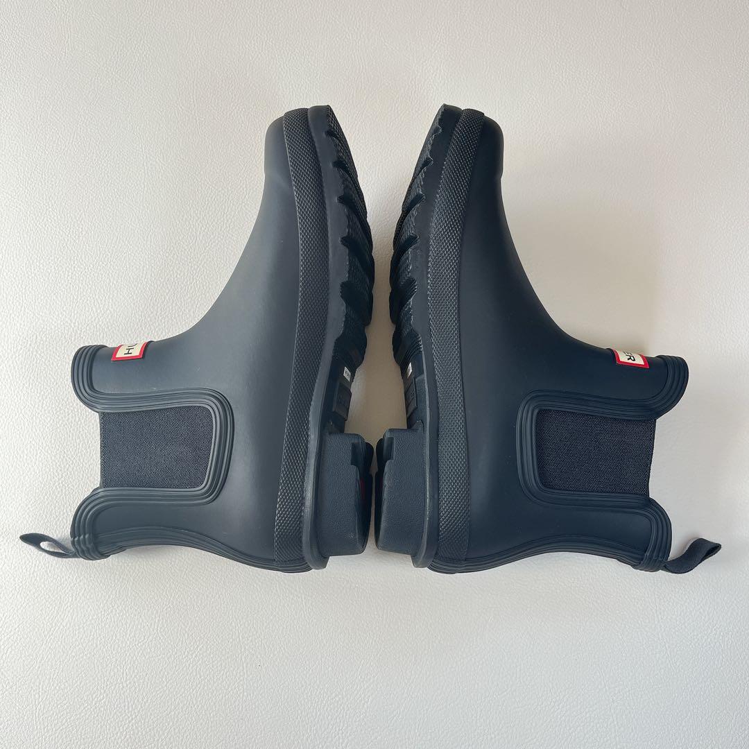 未使用級✨ハンター サイドゴア レインシューズ ネイビー　UK5 24